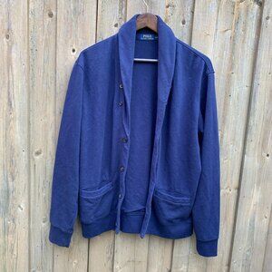 Polo Ralph Lauren Cardigan Sweater Large Blue